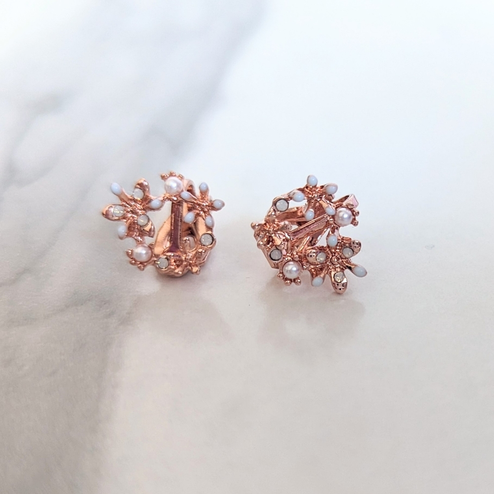 NWOT Floral Clip-On Earrings